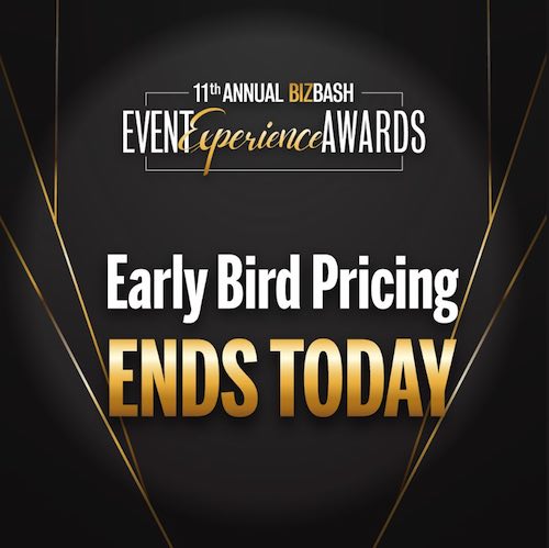 Event Experience Awards by BizBash Early Bird Pricing Ending Social Media Post Example